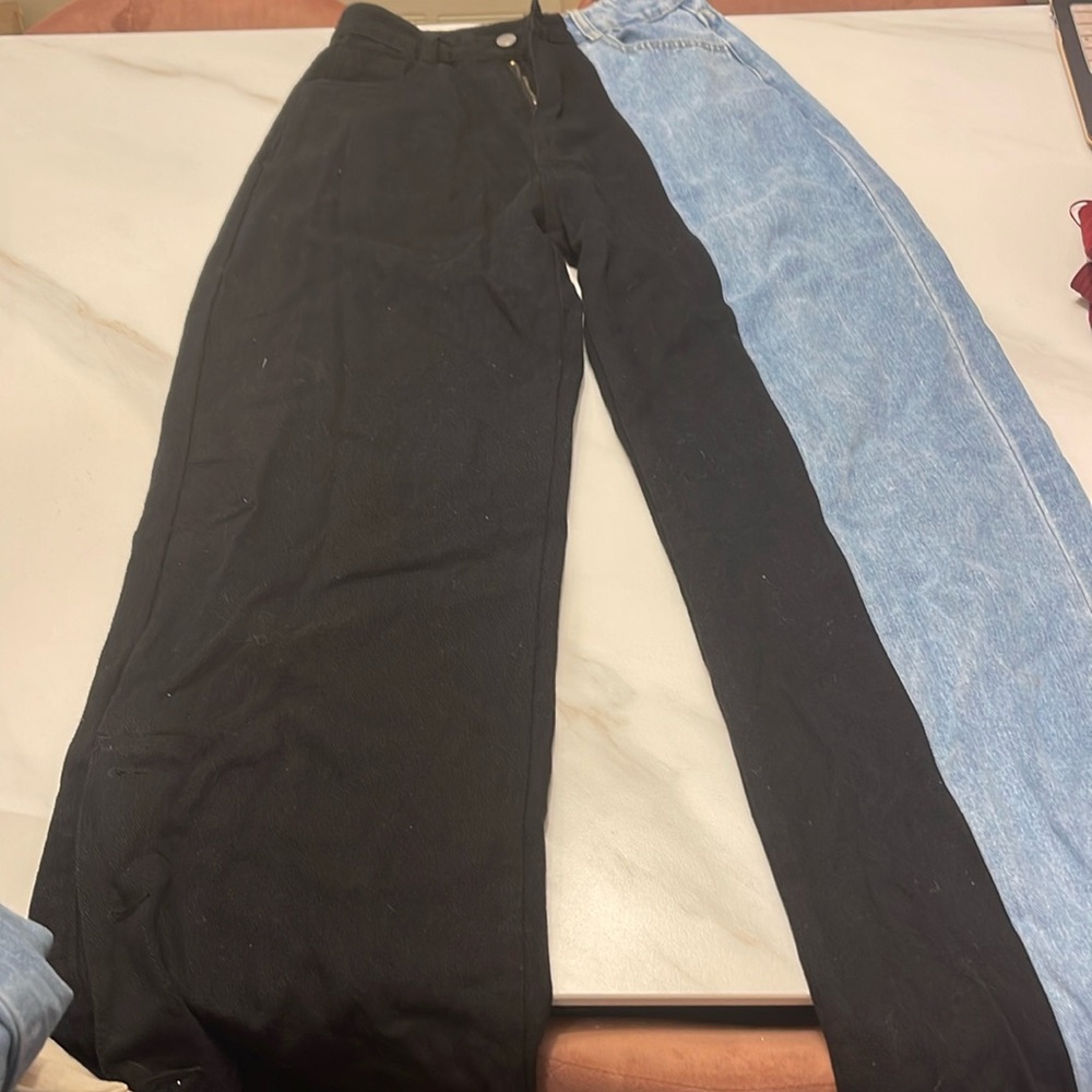 Medium black and denim jeans